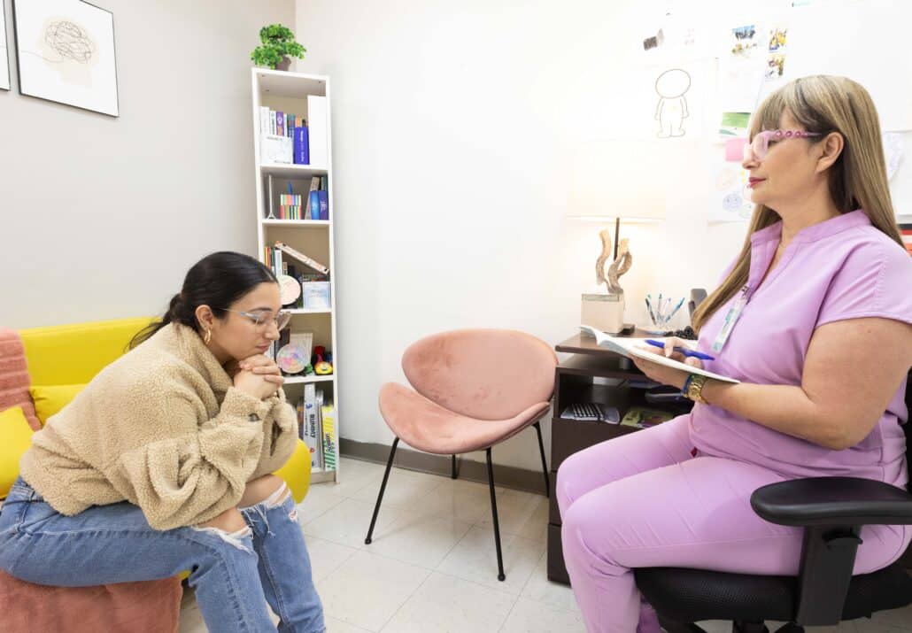 Patient getting help at wellness center